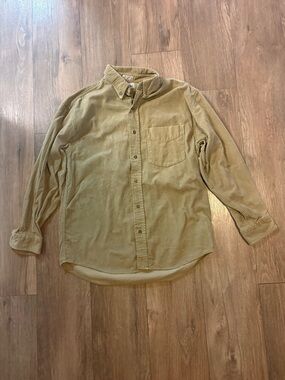 Aeropostale Corduroy Button-Down Shirt in khaki size S